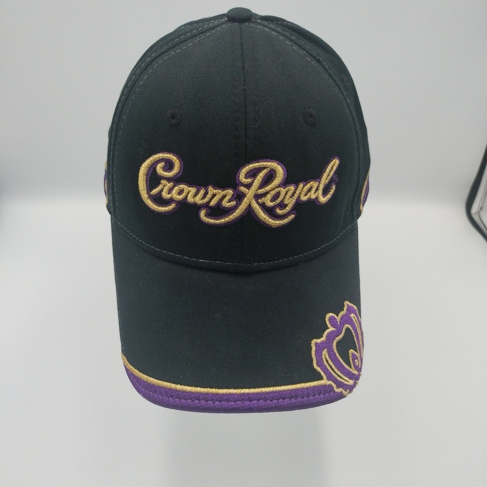 Vintage Crown Royal Canadian Whiskey Promo Hat Cap OSFM Black Purple Embroidered